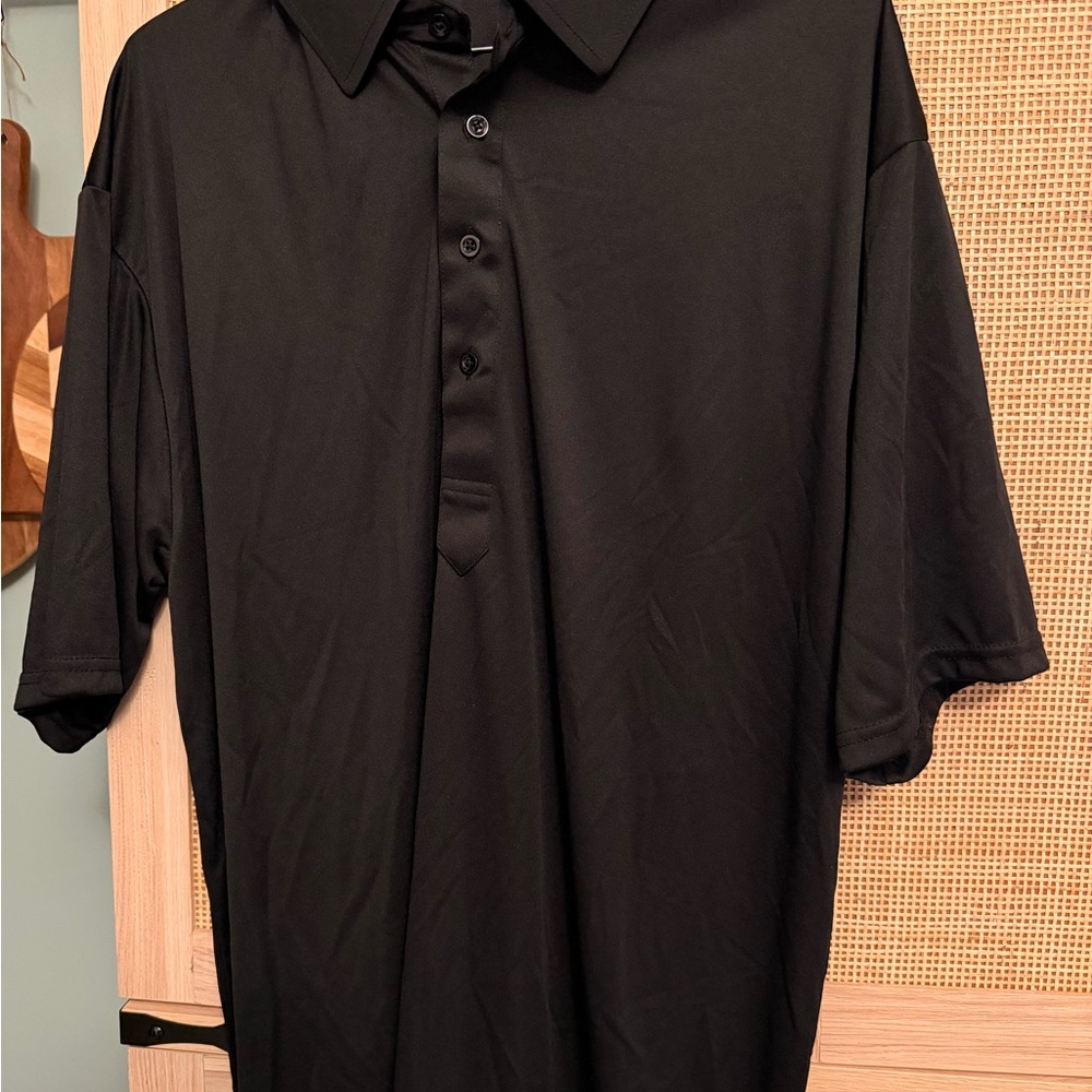 Collars & Co. Sleek Black Polo Shirt for Men Size XL